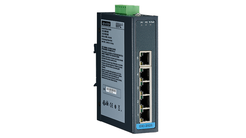 Advantech EKI-2525 serie, Unmanaged switch, 5 Port 1 | Unmanaged switches | Product | MCS