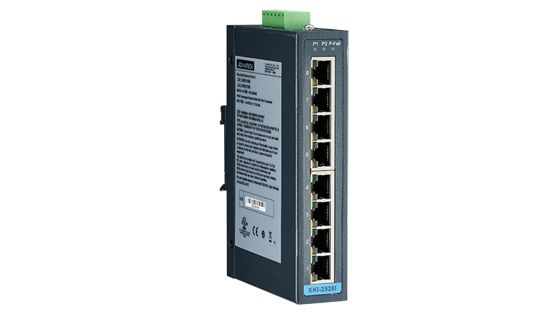 Advantech EKI-2528I  switch, 8 Port 10/100 (unmanaged) | Unmanaged switches | Product | MCS