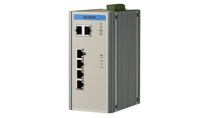 Advantech EKI-5624PI 4 Port 10/100 POE+ (Monitored) | Monitored switches | Product | MCS