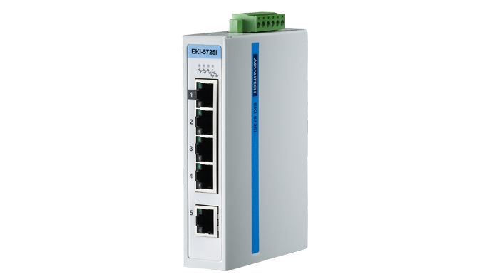 Advantech EKI-5725I, 5 Port 10/100/1000 (Monitored) | Monitored switches | Product | MCS