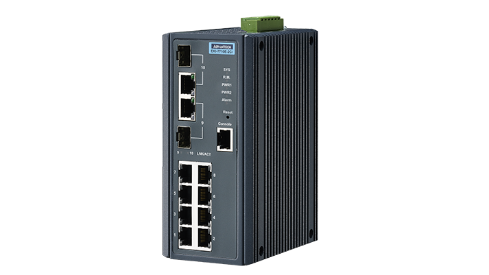 Advantech EKI-7710E-2CI Switch, 8 Port 10/100 (Managed) | Managed switches | Product | MCS