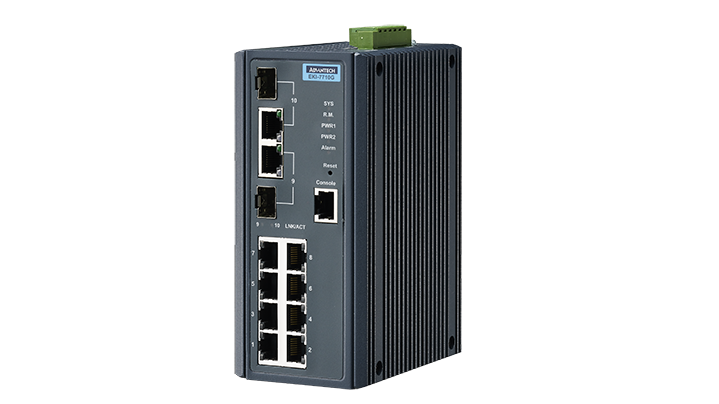 Advantech EKI-7710G-2CI, 8 Port 10/100/1000 (Managed) | Managed switches | Product | MCS