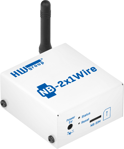 HWg NB 2x1Wire SensDesk Gateway incl. NB IoT SIM | LTE-M routers, NB IoT Gateways, Sensor Monitoring | Product | MCS