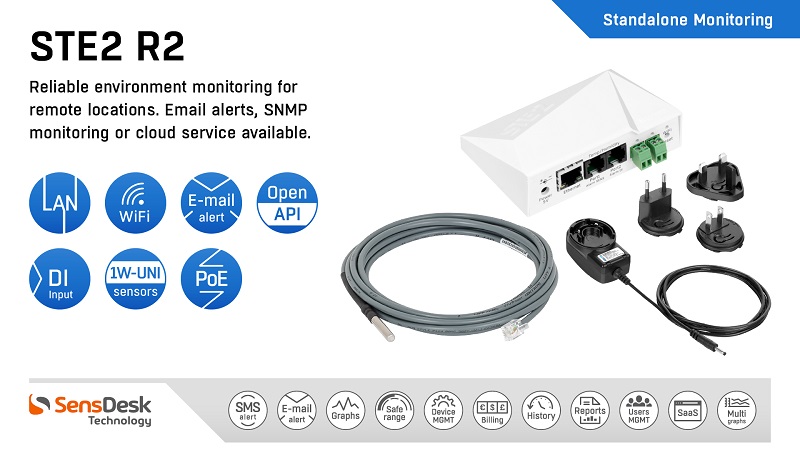 Sistema di monitoraggio IP WiFi HWg-STE2 R2/Plus Elsist